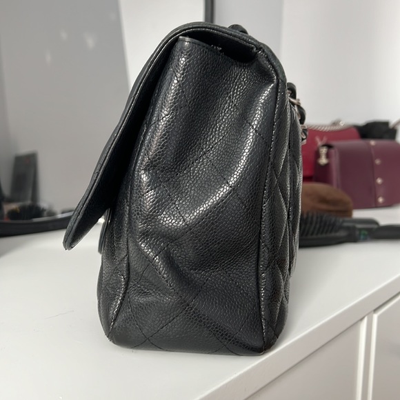CHANEL JUMBO CAVIAR SINGLE FLAP BAG black silver - Picture 3 of 17